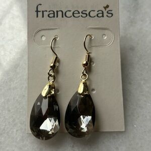 Francesca’s Grey Jewel Drop Earrings